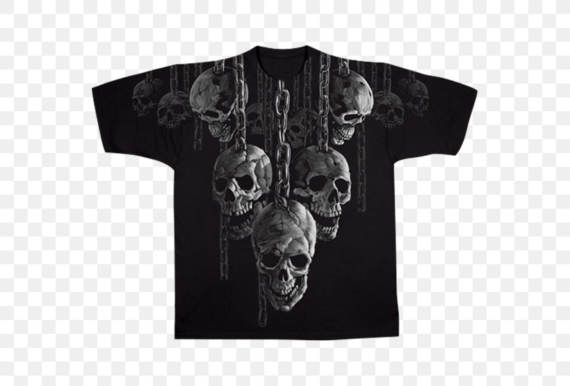 T-shirt Skull Hoodie Motorcycle Skeleton, PNG, 555x555px, Tshirt, Black, Bluza, Bone, Brand Download Free