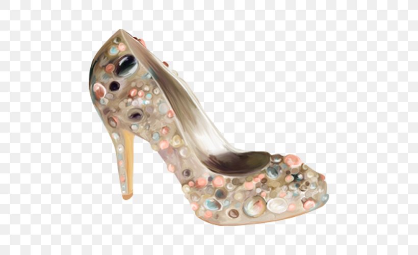 Cinderella High-heeled Footwear Shoe Sandal, PNG, 500x500px, Cinderella, Beige, Boot, Designer, Diamond Download Free