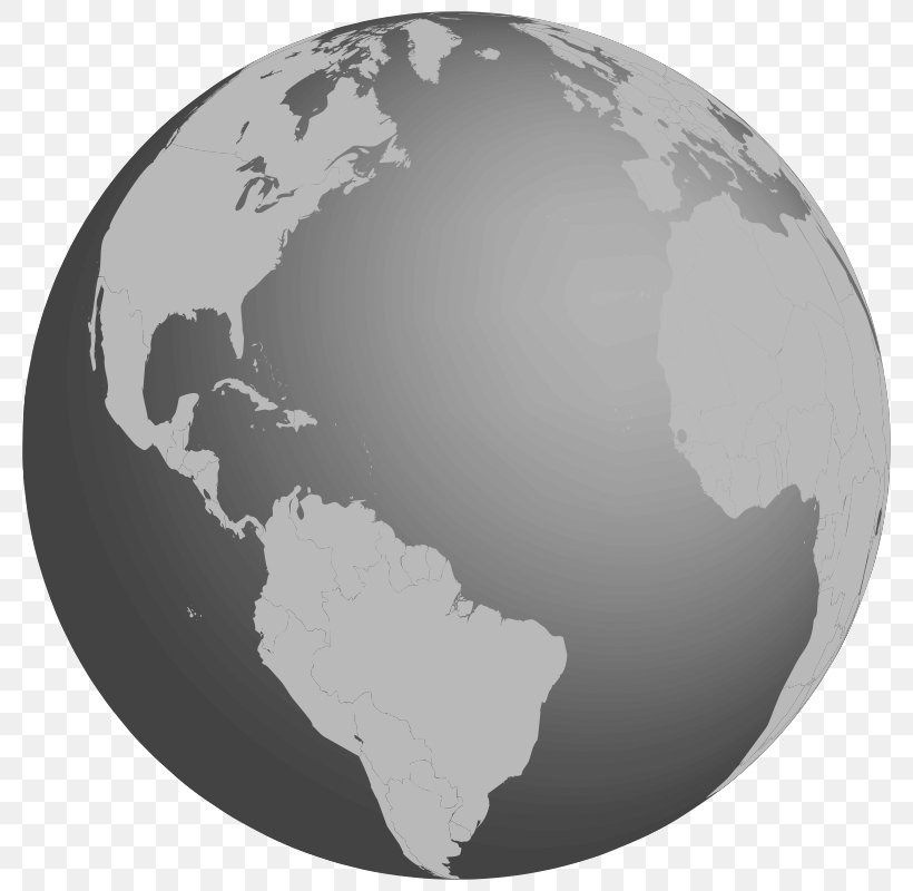 Globe World Map Clip Art, PNG, 800x800px, Globe, Black And White, Earth, Grayscale, Grey Download Free