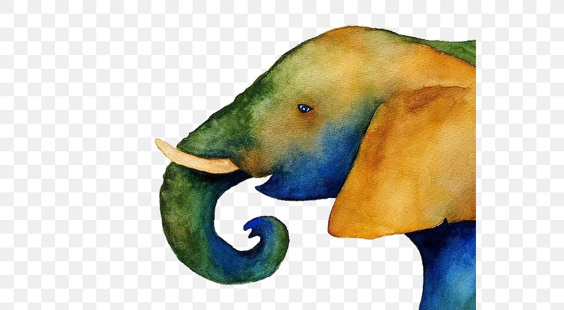 Elephant Watercolor Painting Wildlife, PNG, 564x451px, Elephant, Animal, Art, Beak, Digital Painting Download Free