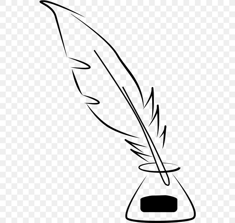 Quill Inkwell Paper Clip Art, PNG, 546x779px, Quill, Beak, Bird, Black, Black And White Download Free