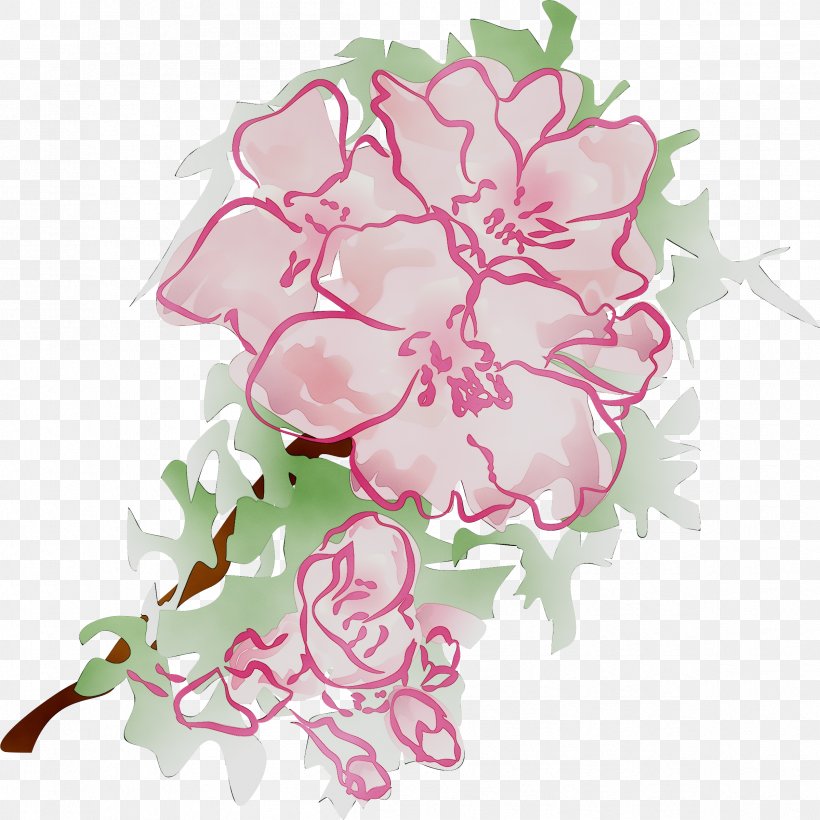 Pink Flowers Watercolor Painting Clip Art, PNG, 2398x2400px, Pink Flowers, Botany, Bouquet, Cut Flowers, Floral Design Download Free