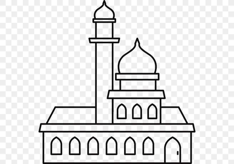 Great Mosque Of Mecca Graphics Illustration Line Art, PNG, 550x575px, Mosque, Area, Black And White, Coloring Book, Dome Download Free