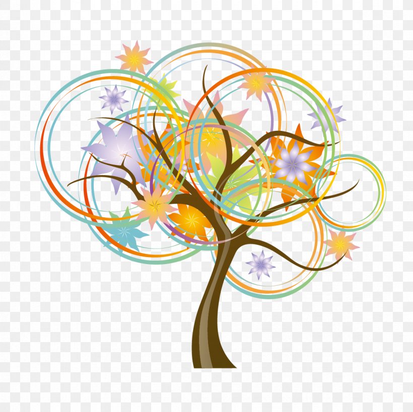 Tree Art Silhouette Clip Art, PNG, 1181x1181px, Tree, Abstract Art, Art, Cedar, Flower Download Free