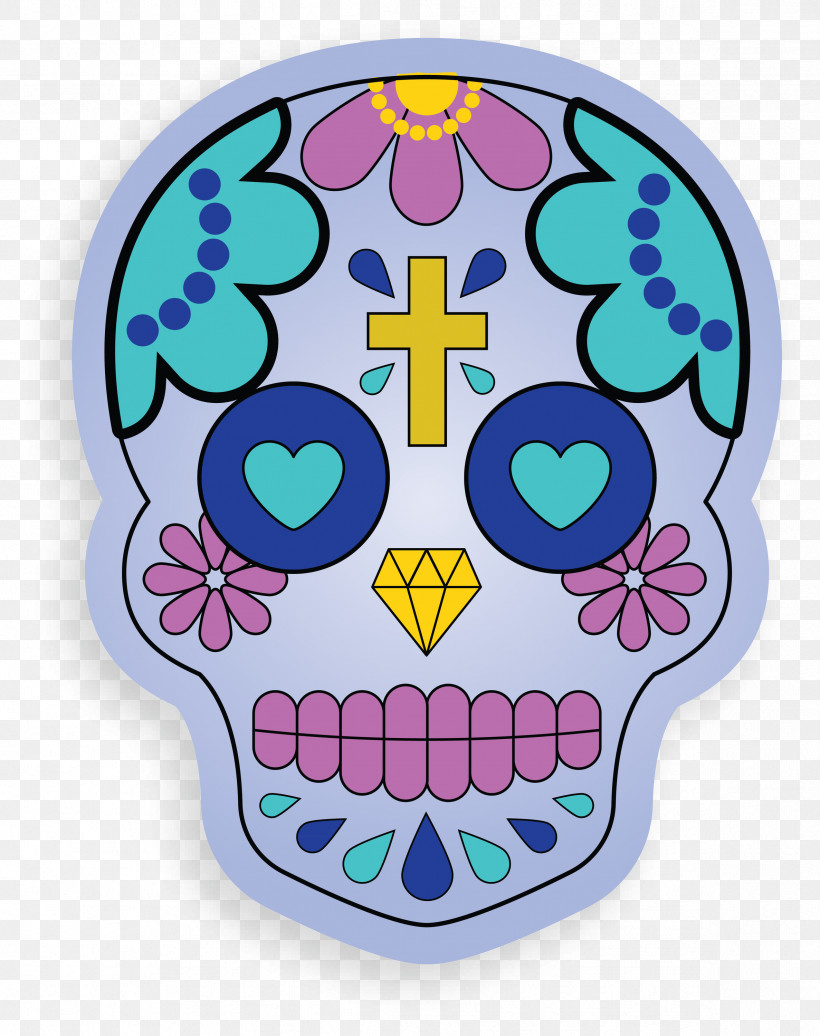 Skull Mexico, PNG, 2374x3000px, Skull, Mexico, Purple Download Free