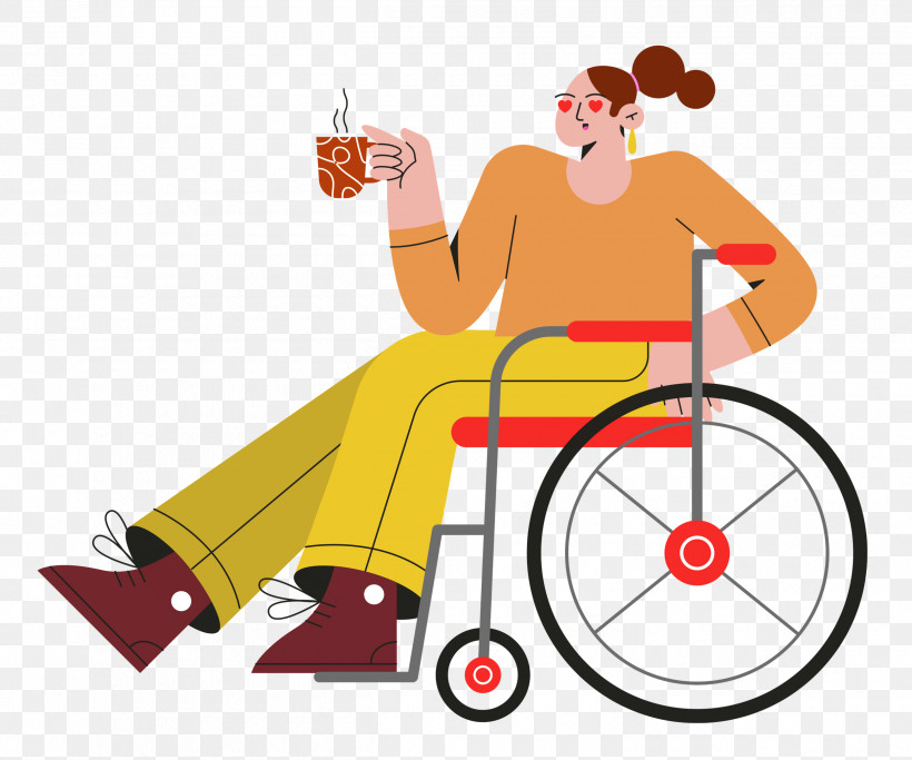 Sitting On Wheelchair Wheelchair Sitting, PNG, 2500x2085px, Wheelchair, Behavior, Cartoon, Human, Megaphone Download Free