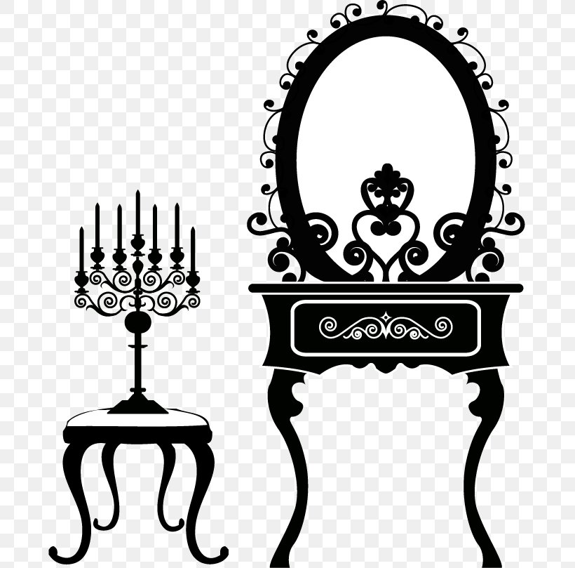 Download Illustration, PNG, 681x809px, Garderob, Black And White, Candlestick, Cartoon, Furniture Download Free