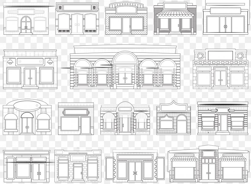 Facade Royalty-free Clip Art, PNG, 1969x1443px, Facade, Architecture, Area, Black And White, Building Download Free