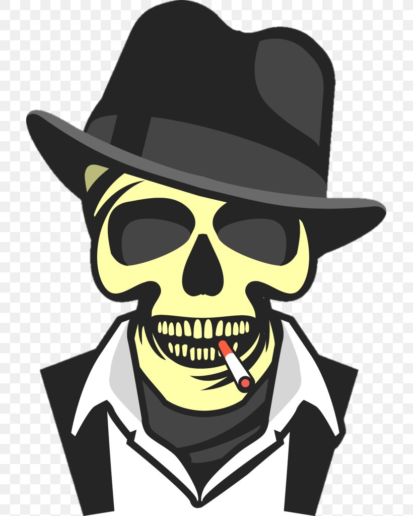 Vector Graphics Gangster Clip Art Skull Royalty-free, PNG, 715x1023px, Gangster, Bone, Cowboy Hat, Eyewear, Facial Hair Download Free