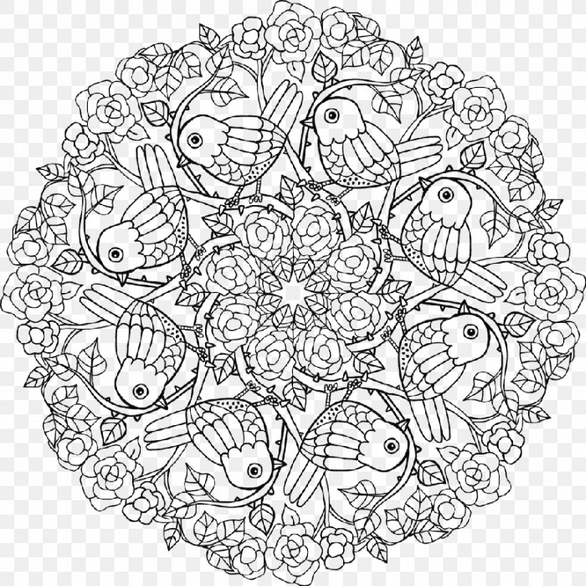 Secret Garden: An Inky Treasure Hunt And Colouring Book Coloring Book Mandala The Enchanted Forest, PNG, 900x900px, Coloring Book, Adult, Area, Black And White, Book Download Free