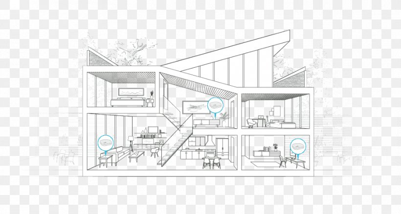 Wi-Fi Computer Network Router Google Wifi Mesh Networking, PNG, 932x499px, Wifi, Architecture, Area, Artwork, Black And White Download Free