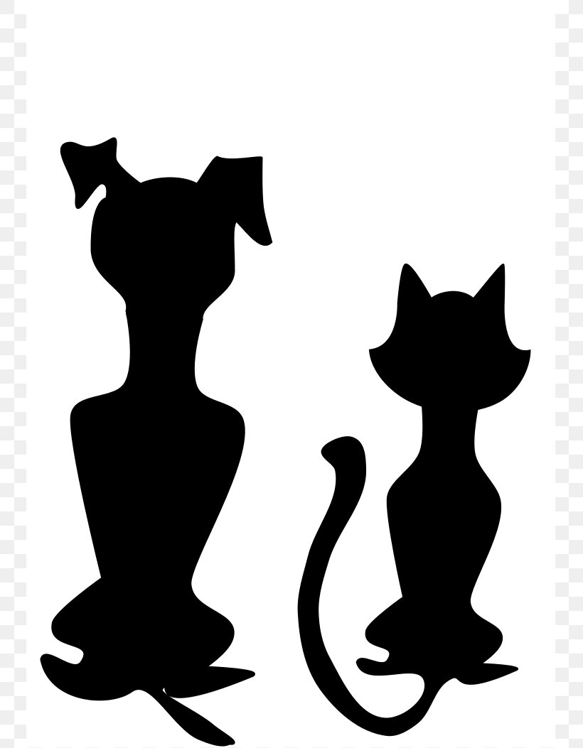 Cat Dog Kitten Silhouette Clip Art, PNG, 745x1053px, Cat, Black, Black And White, Black Cat, Carnivoran Download Free