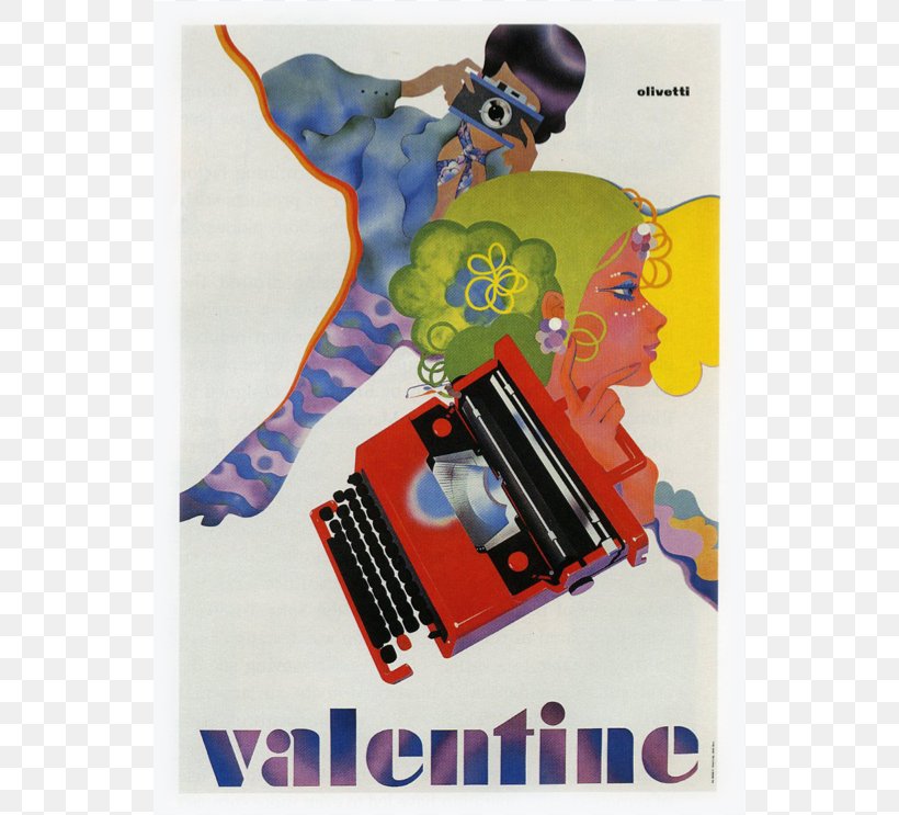 Poster Olivetti Valentine Typewriter Advertising, PNG, 663x743px, Poster, Advertising, Ettore Sottsass, Graphic Arts, Olivetti Download Free