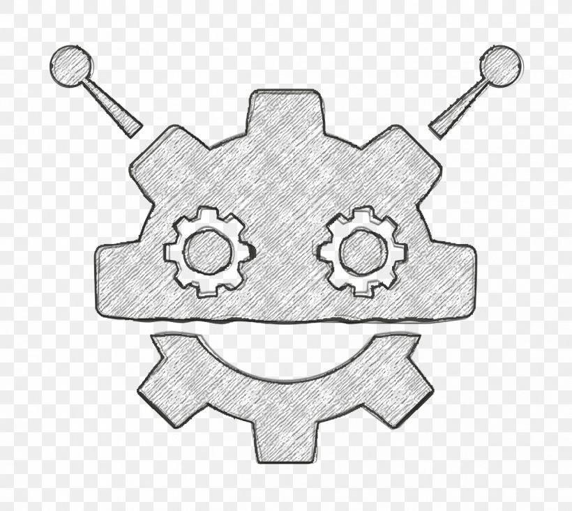 Robot Icon Logo Icon Robocog Logo Of A Robot With Cogwheel Head Shape Icon, PNG, 1246x1114px, Robot Icon, Black, Car, Geometry, Line Download Free