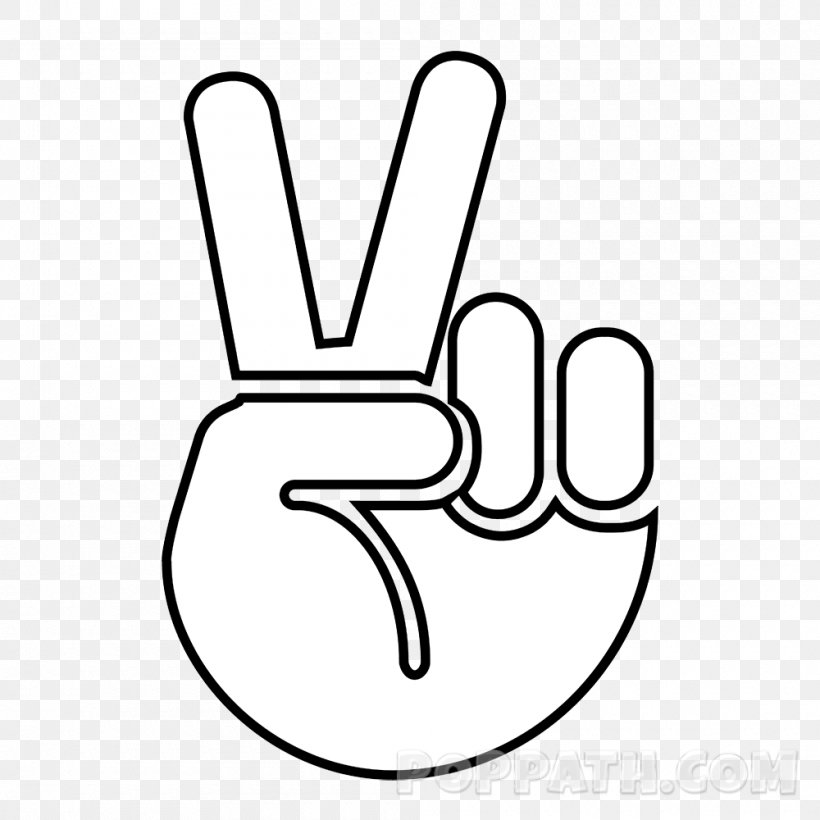 Thumb The Finger Vulcan Salute Emoticon Clip Art, PNG, 1000x1000px, Thumb, Area, Arm, Black, Black And White Download Free