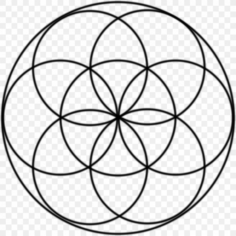 Sacred Geometry Overlapping Circles Grid Symbol, PNG, 2400x2400px, Sacred Geometry, Area, Black And White, Geometric Shape, Geometry Download Free