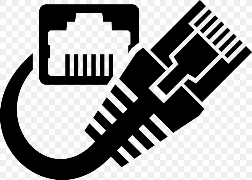 Ethernet Network Cables Clip Art, PNG, 2400x1714px, Ethernet, Black, Black And White, Brand, Computer Network Download Free
