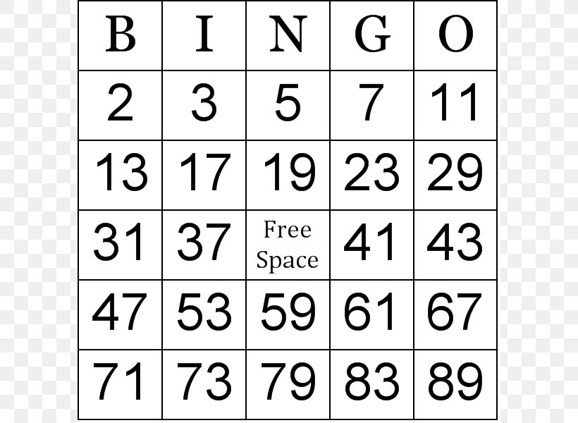 Bingo Card Number Mathematics Game, PNG, 600x600px, Bingo, Area, Bingo Card, Black And White, Card Game Download Free