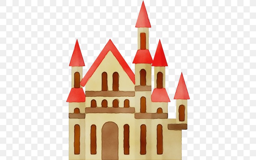 Landmark Red Property Steeple Castle, PNG, 512x512px, Watercolor, Architecture, Building, Castle, Landmark Download Free