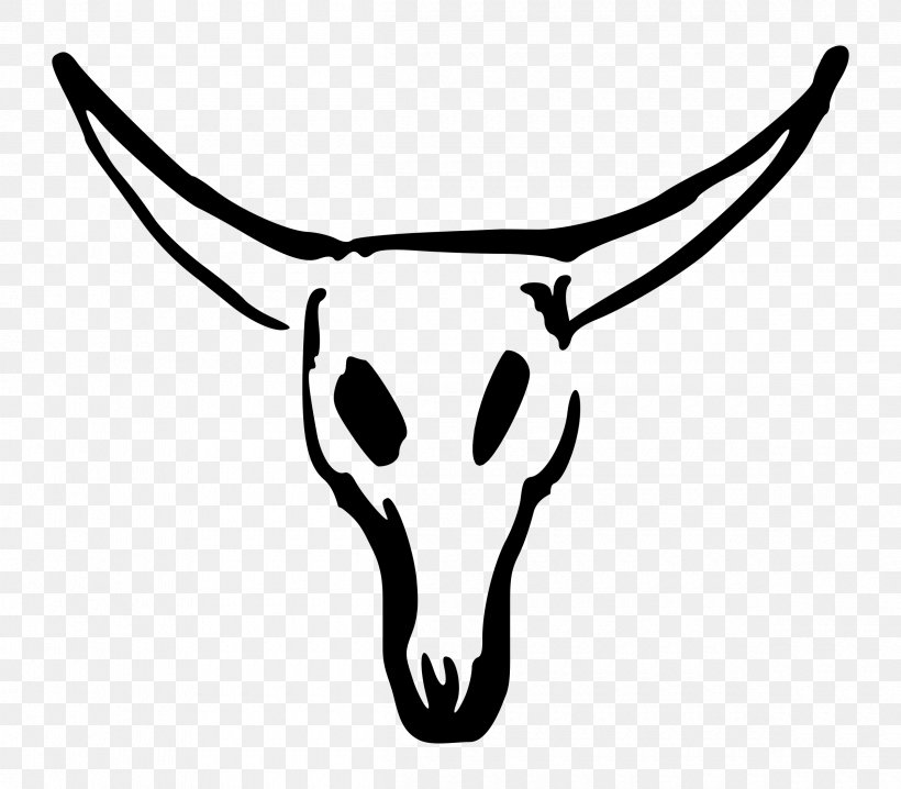 Texas Longhorn Skull Clip Art, PNG, 2400x2102px, Texas Longhorn, Art, Black And White, Bone, Bull Download Free