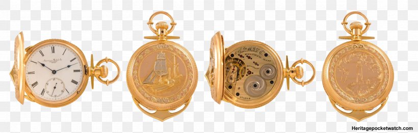 Earring Pocket Watch Waltham Watch Company, PNG, 3379x1080px, Earring, Antiquorum, Body Jewelry, Charms Pendants, Chronograph Download Free