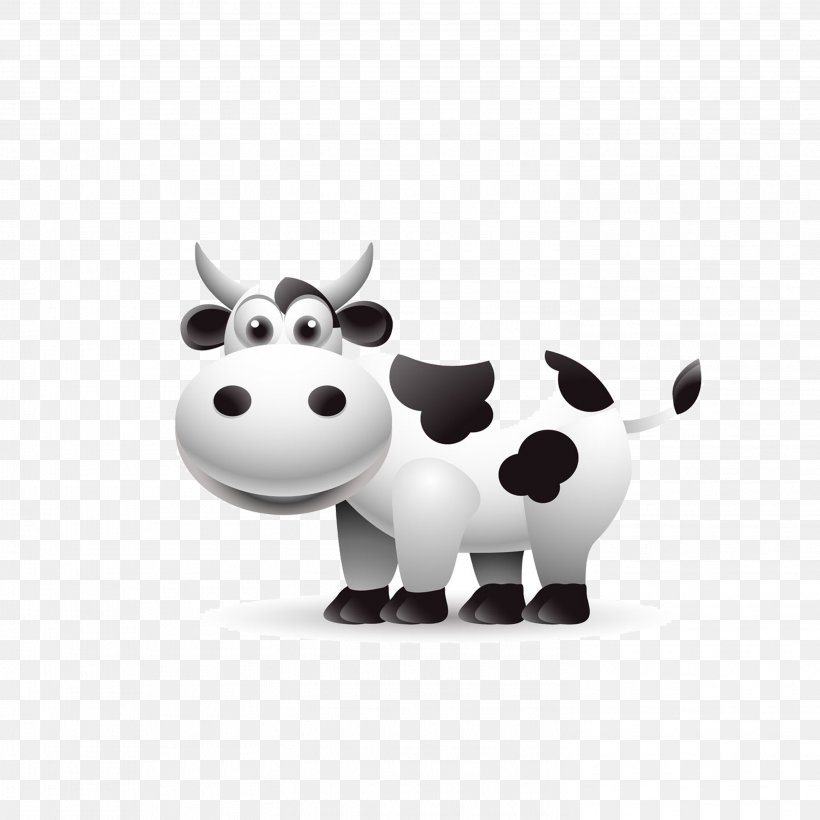 Holstein Friesian Cattle Beef Cattle Cartoon Illustration, PNG, 2953x2953px, Holstein Friesian Cattle, Beef Cattle, Black And White, Bovine Spongiform Encephalopathy, Cartoon Download Free