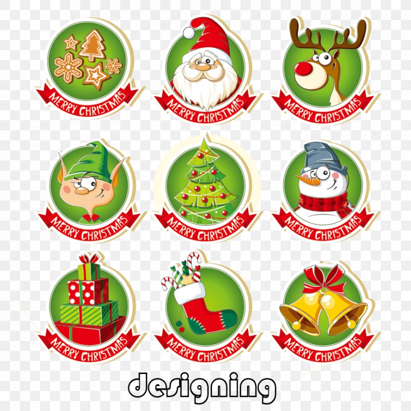 Santa Claus Christmas Sticker Label, PNG, 888x888px, Christmas Stickers Free, Christmas, Christmas Decoration, Christmas Elf, Christmas Ornament Download Free