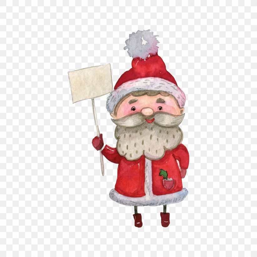 Santa Claus Watercolor Painting, PNG, 2000x2000px, Santa Claus, Art, Christmas, Christmas Decoration, Christmas Ornament Download Free