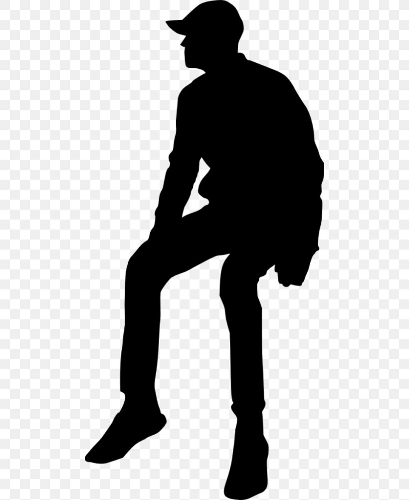 Silhouette Person Clip Art, PNG, 480x1002px, Silhouette, Black And White, Drawing, Footwear, Headgear Download Free