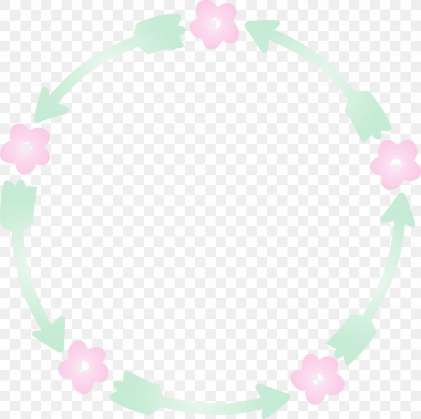 Pink Body Jewelry Circle, PNG, 3000x2985px, Flower Frame, Body Jewelry, Circle, Floral Frame, Paint Download Free