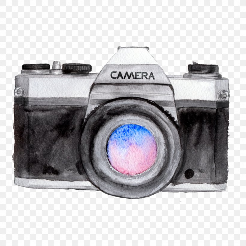 Watercolor Painting Camera Logo Drawing Photography, PNG, 1024x1024px, Camera, Art, Camera Accessory, Camera Lens, Cameras Optics Download Free