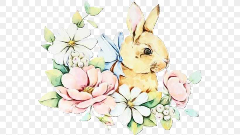 Easter Bunny, PNG, 559x464px, Watercolor, Easter, Easter Bunny, Flower, Magnolia Download Free