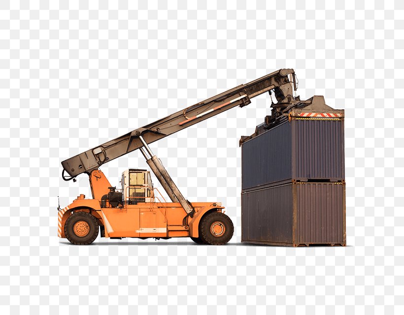 Crane Intermodal Container Intermodal Freight Transport Reach Stacker Rail Transport, PNG, 640x640px, Crane, Cargo, Construction Equipment, Forklift, Forklift Truck Download Free