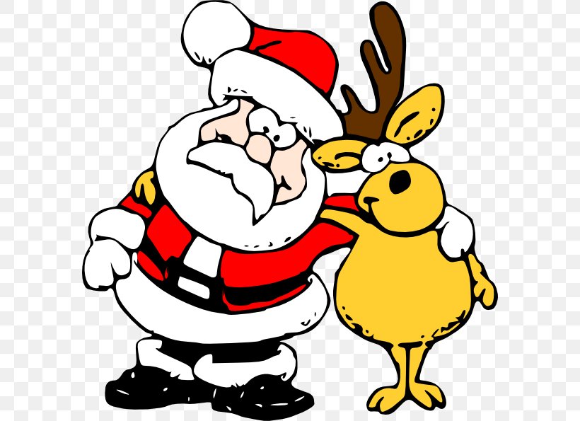 Santa Claus Reindeer Rudolph Clip Art, PNG, 588x595px, Santa Claus, Animation, Art, Artwork, Beak Download Free