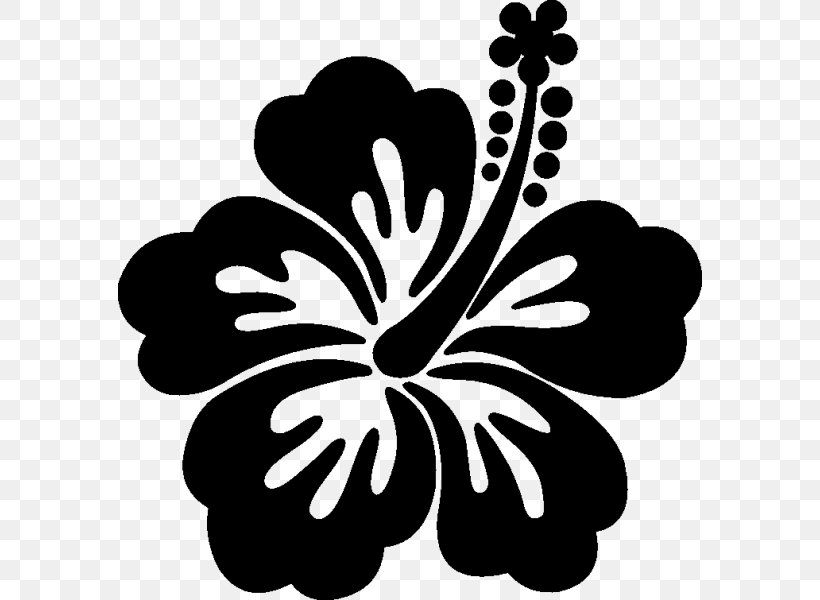 Wall Decal Bumper Sticker Hawaiian Hibiscus, PNG, 600x600px, Decal, Black And White, Bumper Sticker, Car, Die Cutting Download Free
