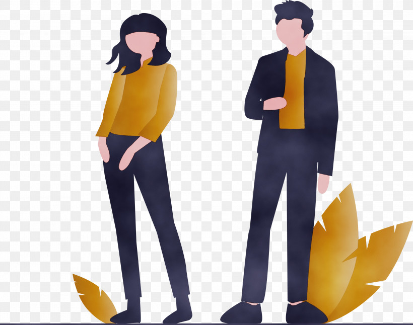 Yellow Standing Workwear Uniform Costume, PNG, 3000x2366px, Modern Couple, Costume, Girl, Man, Paint Download Free