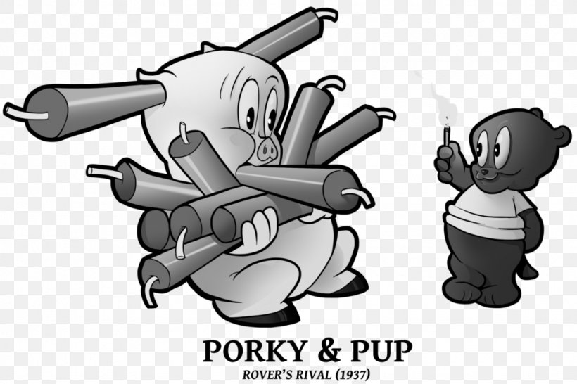 Porky Pig Looney Tunes Art Black And White, PNG, 1024x683px, Porky Pig, Art, Artist, Black And White, Cartoon Download Free