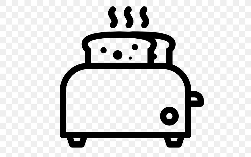 Toaster Kitchen Bread Machine Oven, PNG, 512x512px, Toaster, Area, Black, Black And White, Bread Machine Download Free