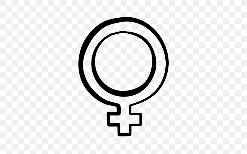 Gender Symbol Feminism Woman, PNG, 512x512px, Gender Symbol, Area, Author, Black And White, Brand Download Free