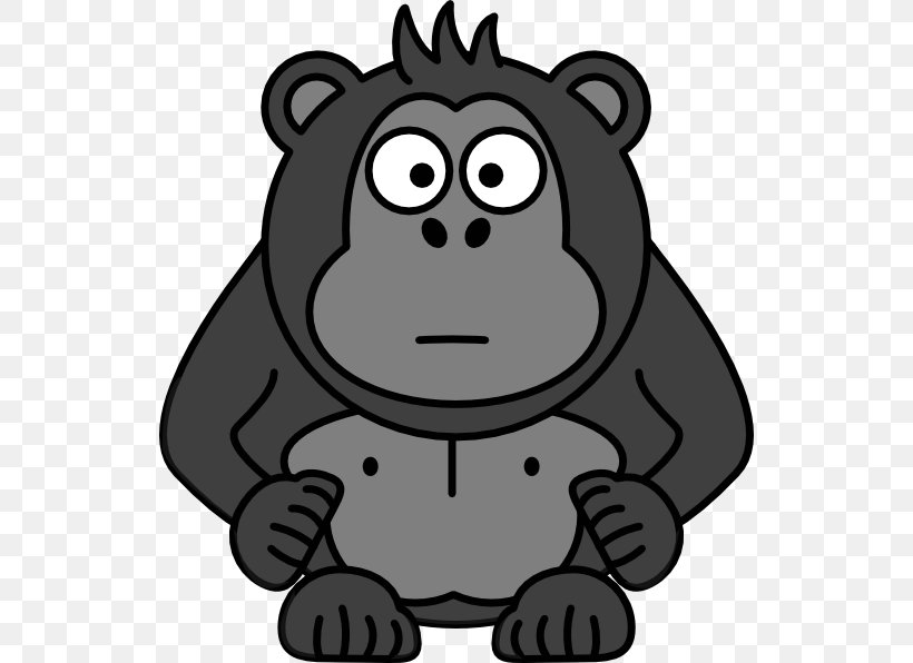 Gorilla Cartoon, PNG, 534x596px, Presentation, Cartoon, Cross River Gorilla, Snout Download Free