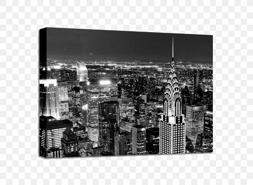 Chrysler Building Empire State Building Black And White Painting, PNG, 600x600px, Chrysler Building, Black And White, Building, Canvas, City Download Free