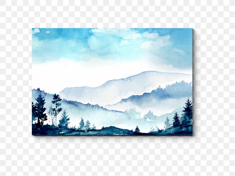 Watercolor Painting Landscape Painting, PNG, 1400x1050px, Watercolor Painting, Cloud, Drawing, Illustrator, Landscape Download Free