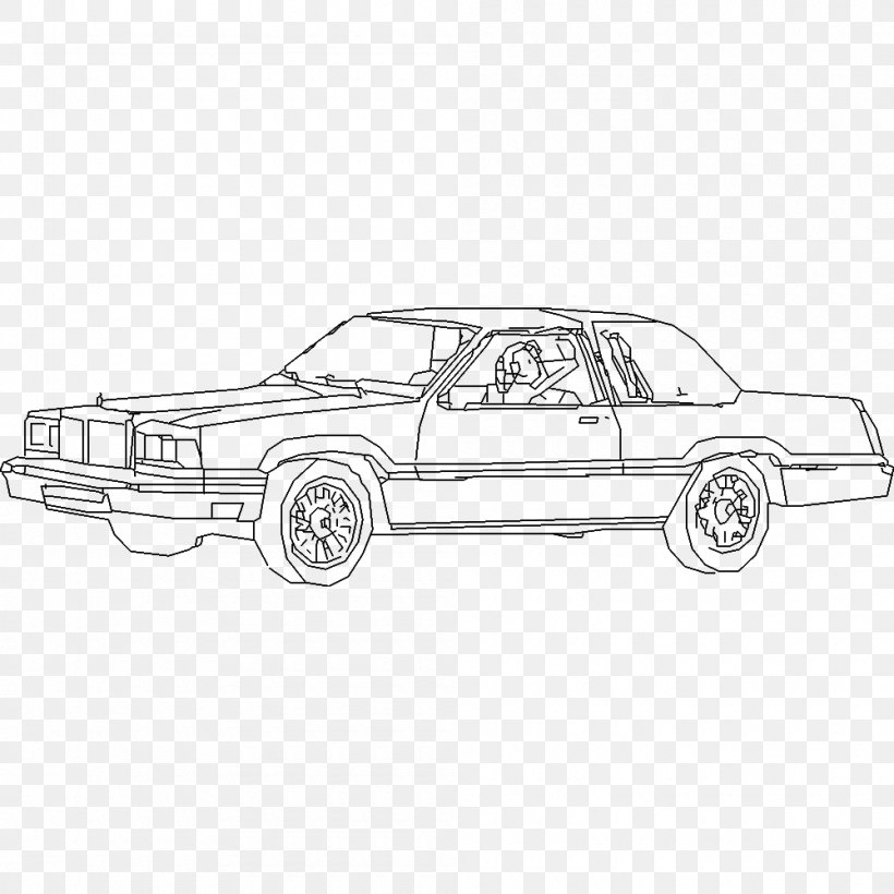 Full-size Car Line Art Automotive Design Compact Car, PNG, 1000x1000px, Car, Artwork, Automotive Design, Automotive Exterior, Black And White Download Free