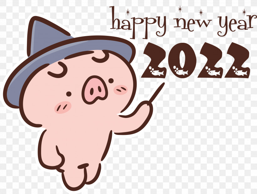 2022 Happy New Year 2022 New Year Happy New Year, PNG, 3000x2259px, Happy New Year, Cartoon, Character, Happiness, Logo Download Free