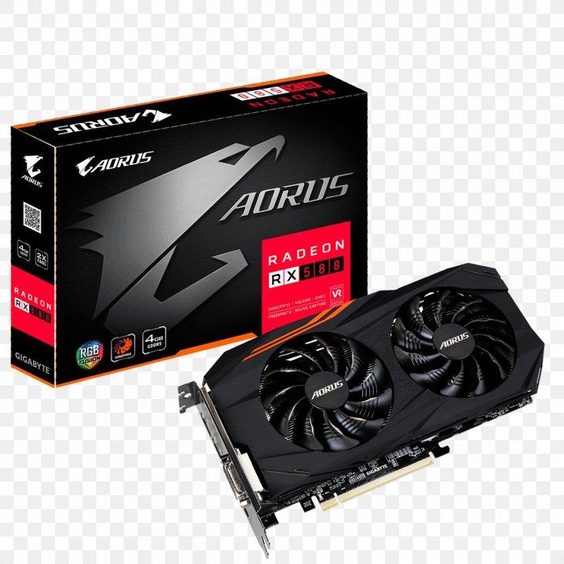 Graphics Cards & Video Adapters Gigabyte Technology AMD Radeon 500 Series GDDR5 SDRAM, PNG, 1000x1000px, Graphics Cards Video Adapters, Advanced Micro Devices, Amd Radeon 500 Series, Amd Radeon Rx 570, Aorus Download Free