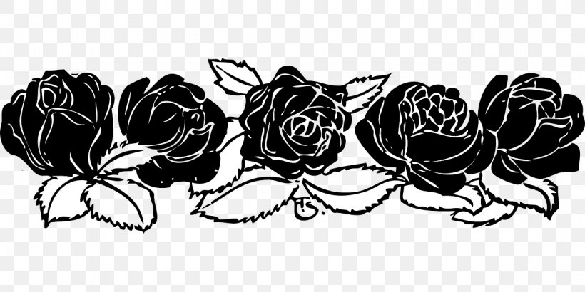 Rose Drawing Clip Art, PNG, 1280x640px, Rose, Art, Black, Black And White, Drawing Download Free