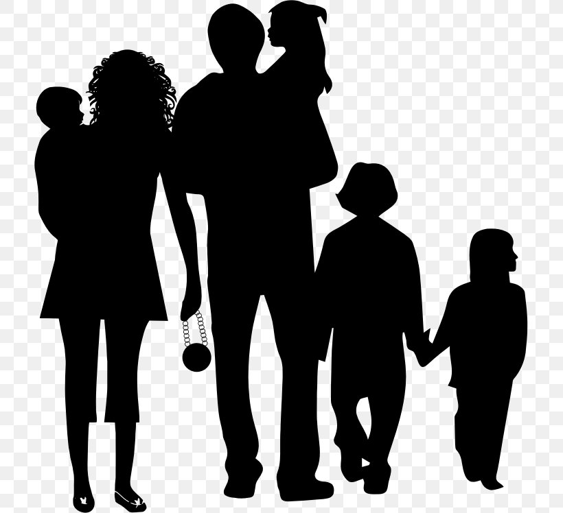 Family Silhouette Clip Art, PNG, 719x748px, Family, Autocad Dxf, Black And White, Communication, Conversation Download Free
