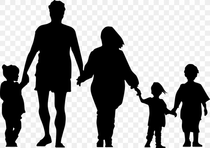 Holding Hands Family Silhouette Clip Art, PNG, 960x680px, Holding Hands, Black And White, Child, Drawing, Family Download Free
