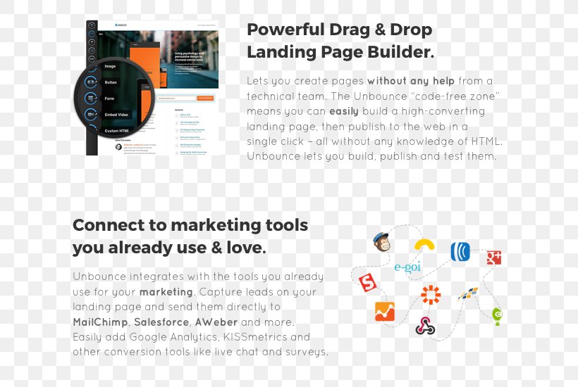 Unbounce Landing Page Brand, PNG, 616x550px, Unbounce, B Symptoms, Brand, Drag And Drop, Html Download Free
