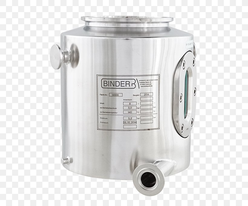 Bioreactor Pressure Vessel BINDER Chemical Substance Stainless Steel, PNG, 576x680px, Bioreactor, Binder, Chemical Substance, Container, Cylinder Download Free